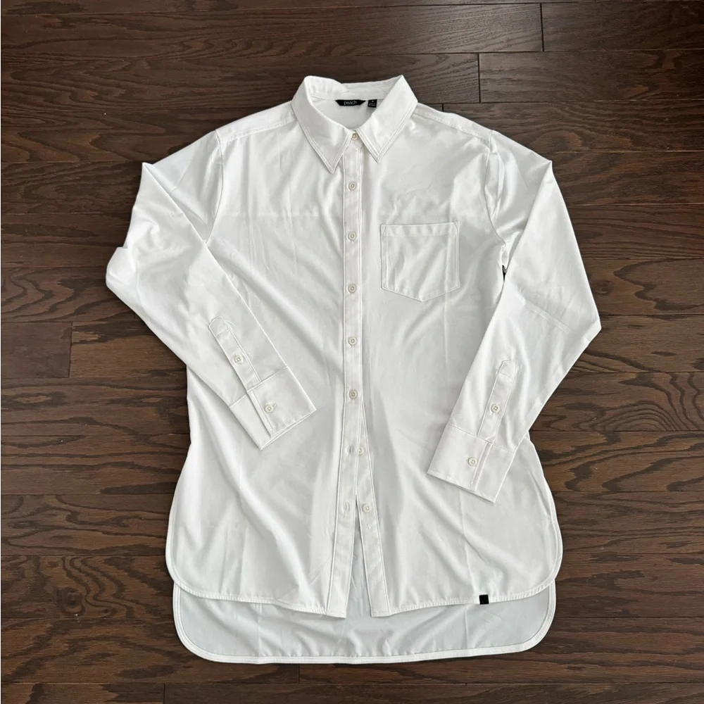 Peach brand White Hi-Low Button Down Shirt - Sz S - Picture 1 of 7